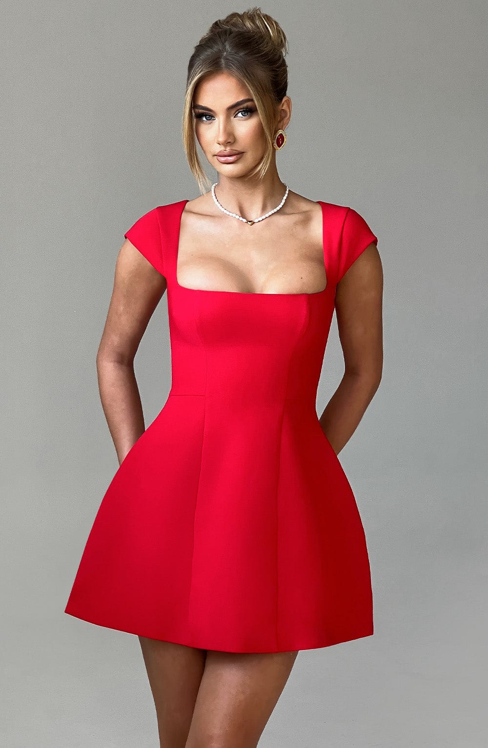 Robe courte Lena - Rouge