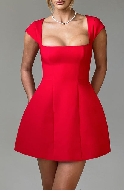 Robe courte Lena - Rouge