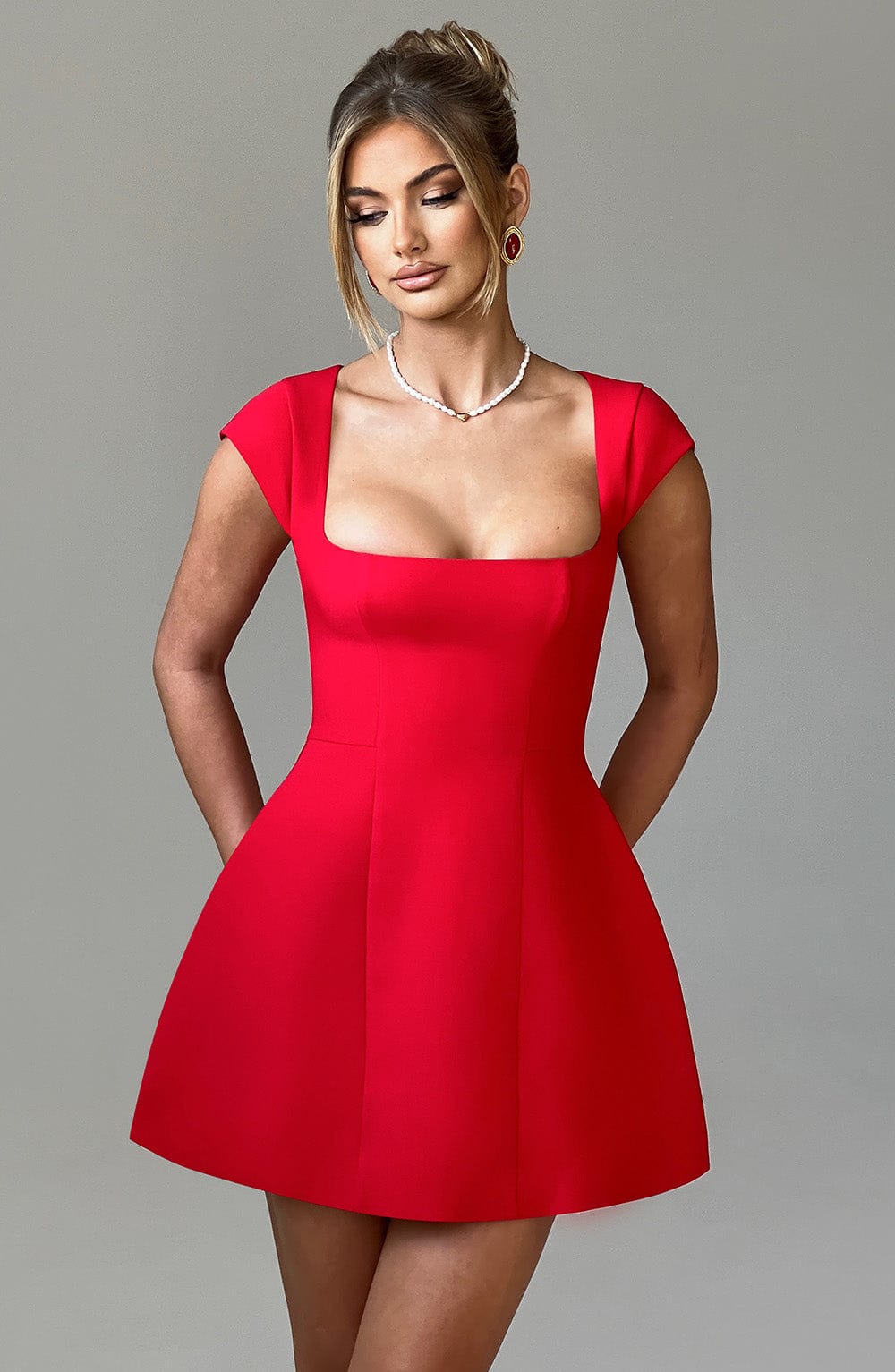 Robe courte Lena - Rouge