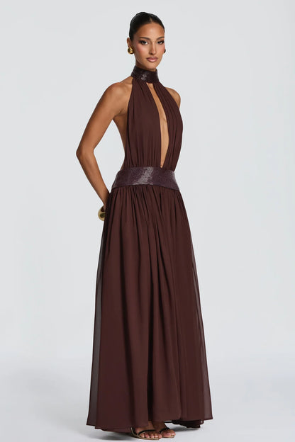 Léonie Robe Longue Café