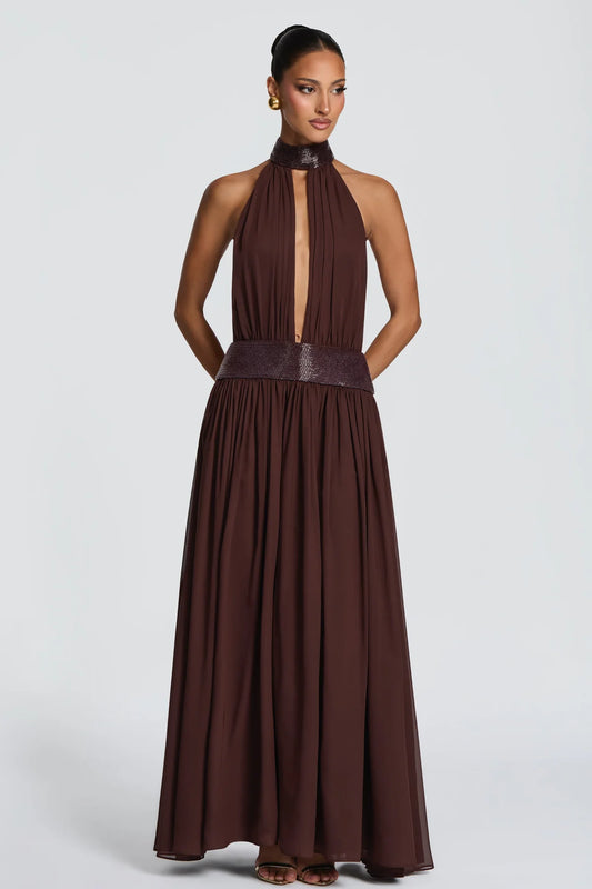 Léonie Robe Longue Café
