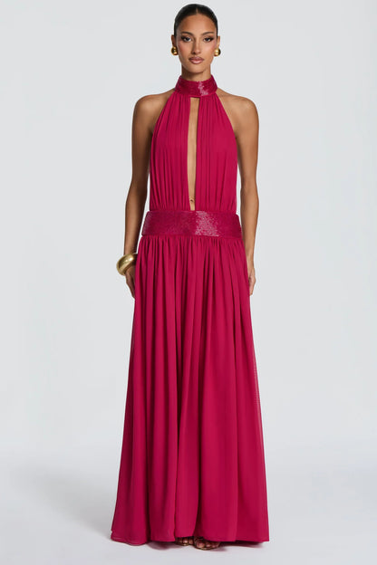 Léonie Robe Longue Framboise