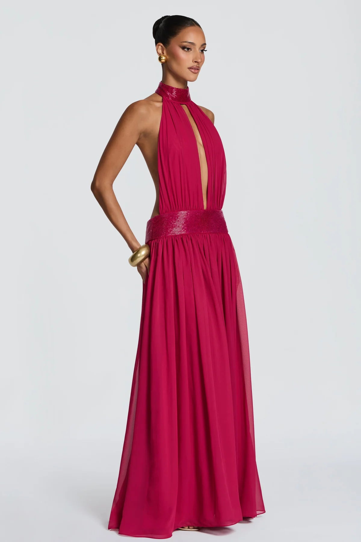 Léonie Robe Longue Framboise