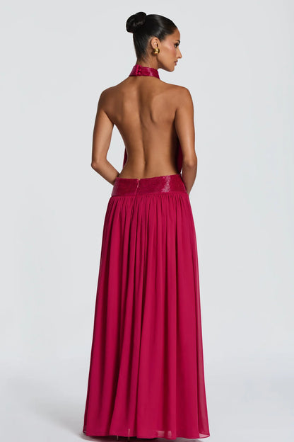 Léonie Robe Longue Framboise