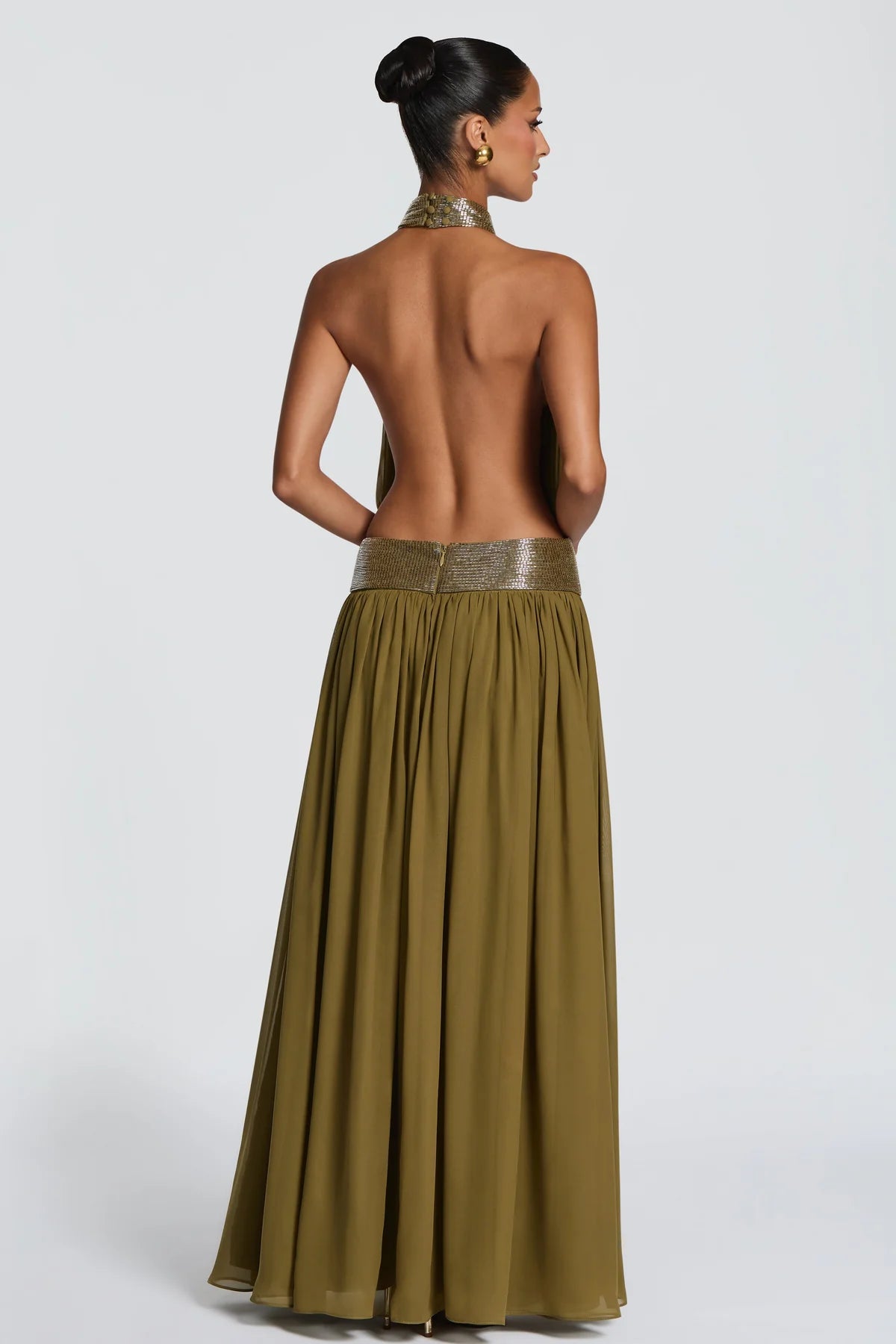 Léonie Robe Longue Vert Olive