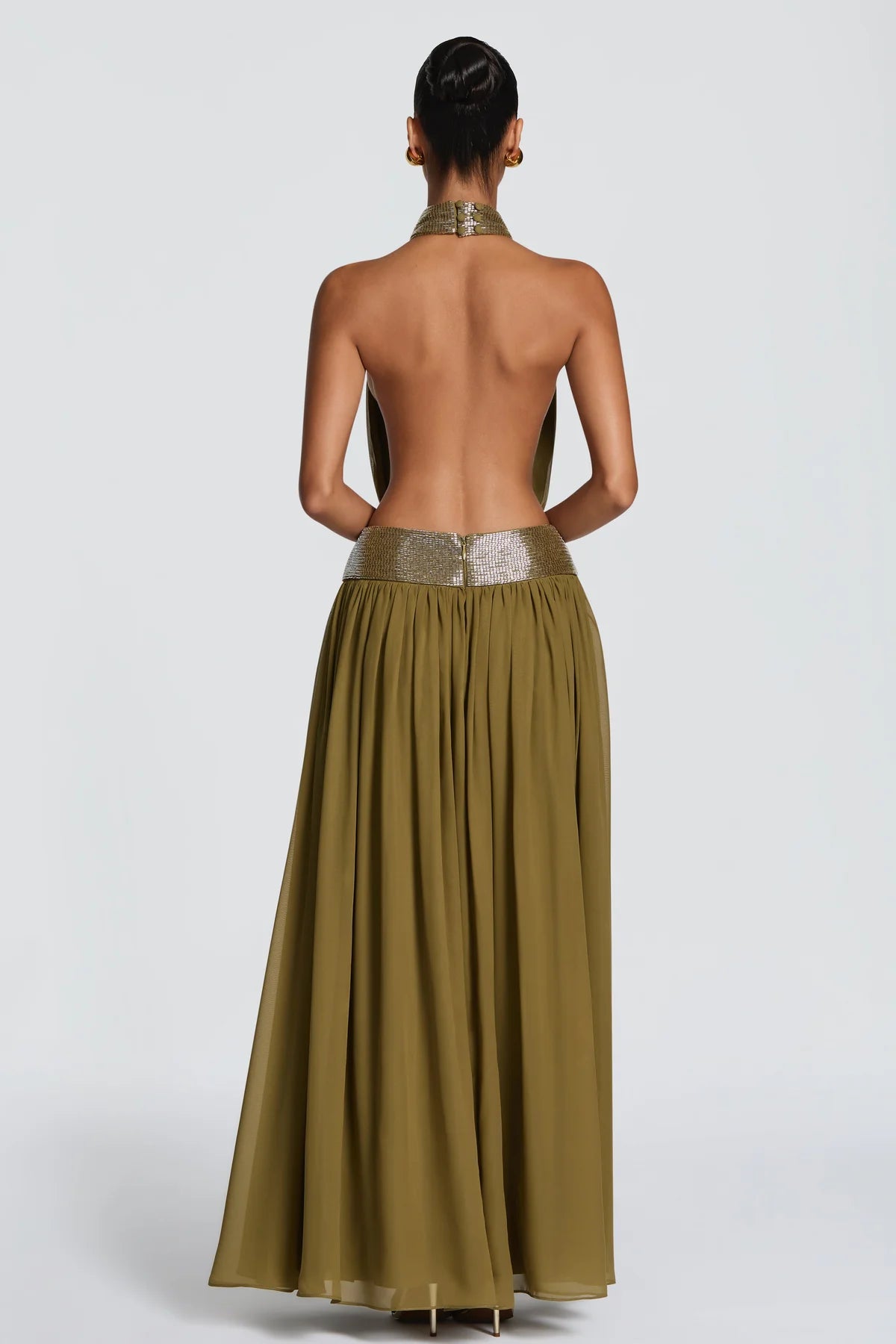 Léonie Robe Longue Vert Olive