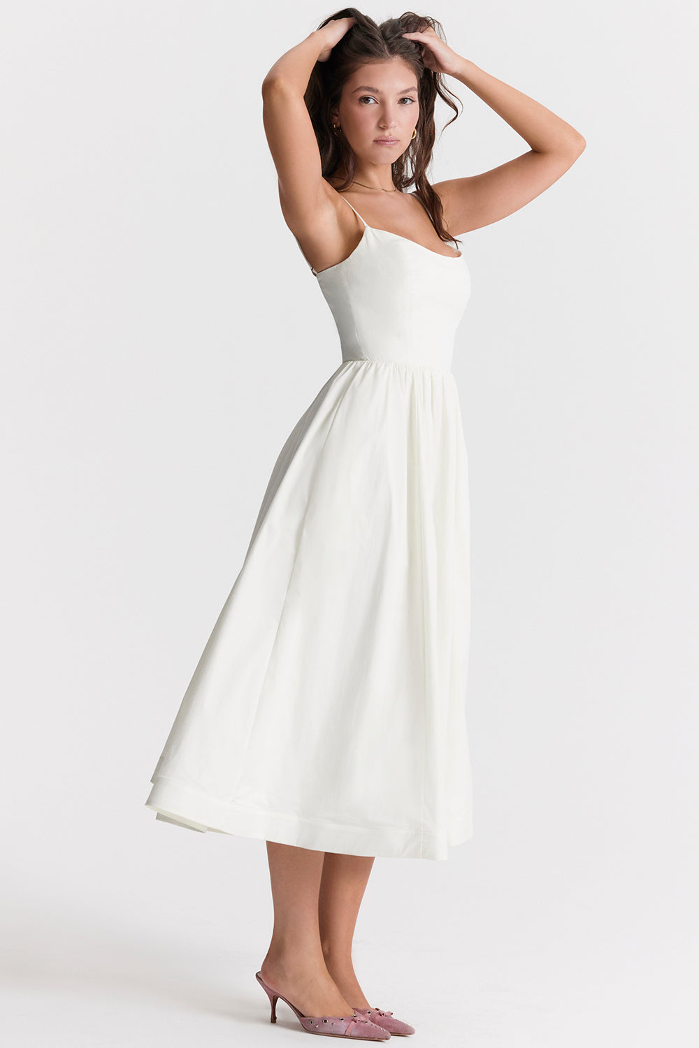 Faustine Robe Mi-Longue Ivoire