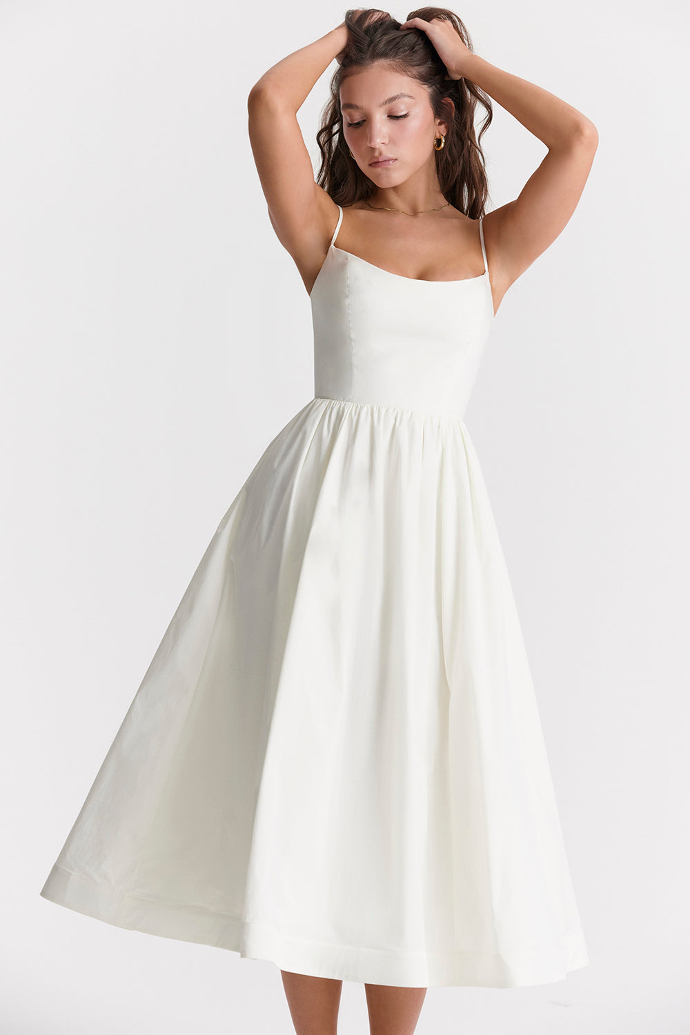 Faustine Robe Mi-Longue Ivoire