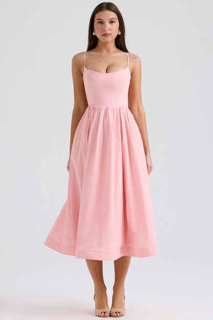 Faustine Robe Mi-Longue Rose