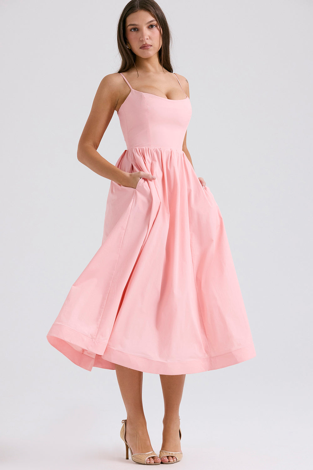 Faustine Robe Mi-Longue Rose