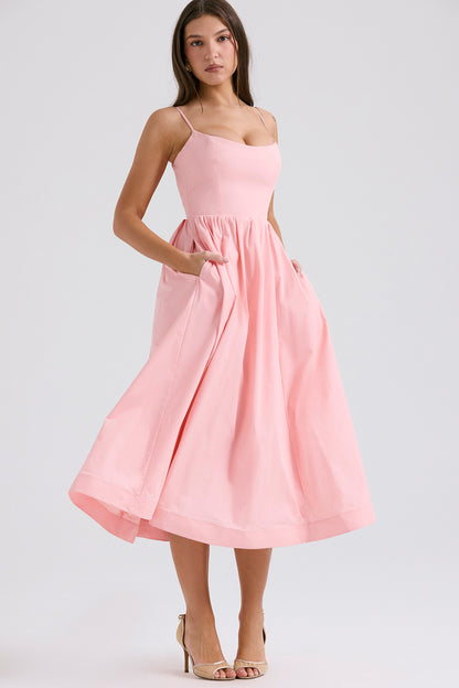 Faustine Robe Mi-Longue Rose