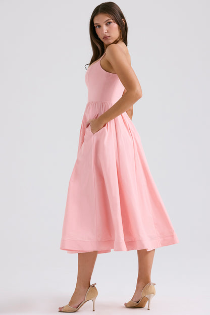Faustine Robe Mi-Longue Rose
