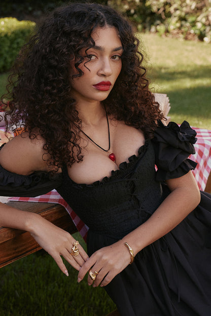 Zélie Robe Mi-Longue Noir