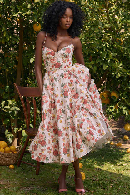 Aurore Robe Mi-Longue — Fleuri