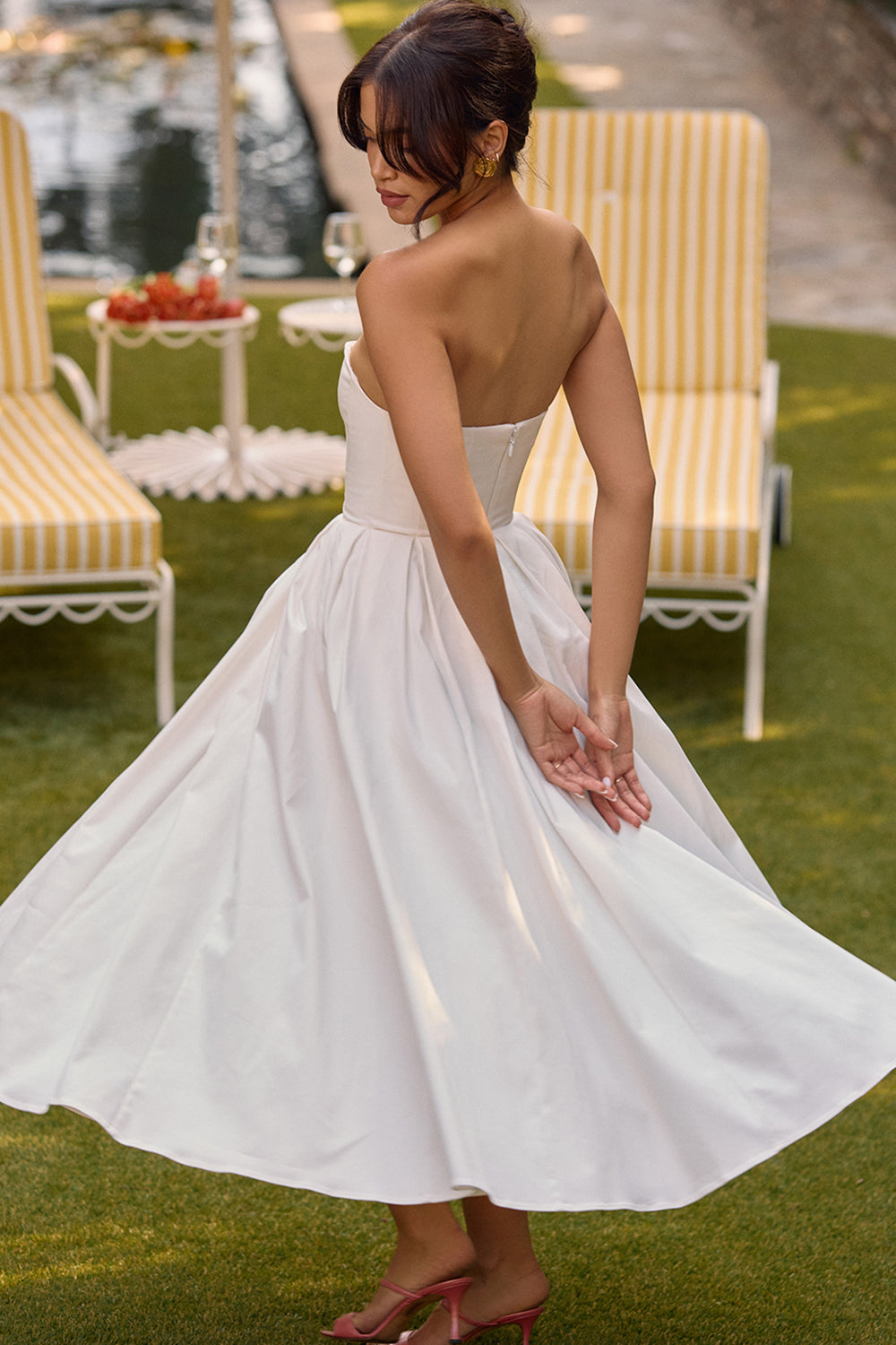 Capucine Robe Mi-Longue Blanc
