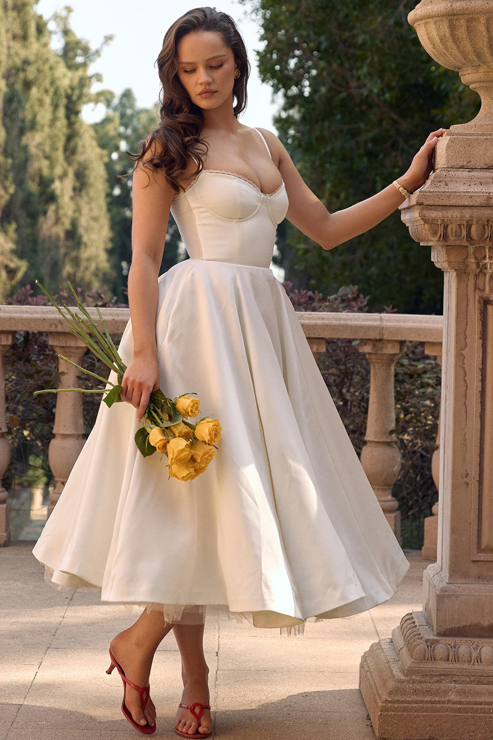 Aurore Robe Mi-Longue — Ivoire