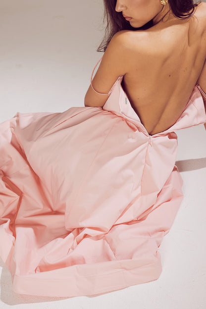 Faustine Robe Mi-Longue Rose