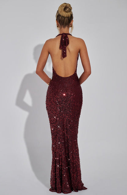 Robe longue Lorena - Doublée de vin