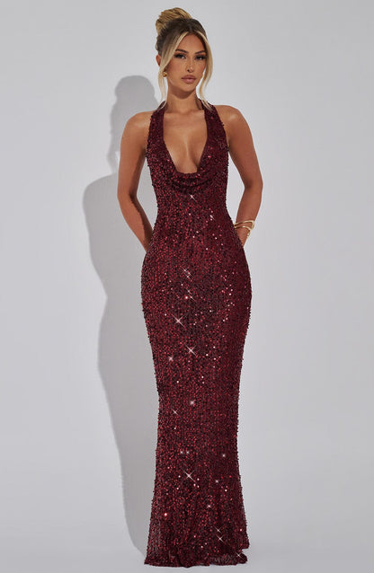 Robe longue Lorena - Doublée de vin