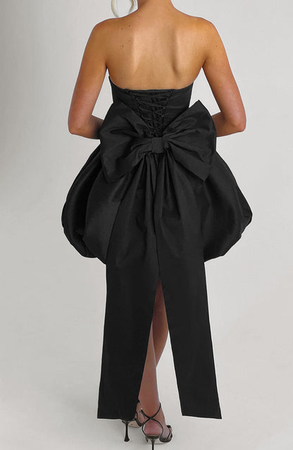 Robe courte Lotus - Noir