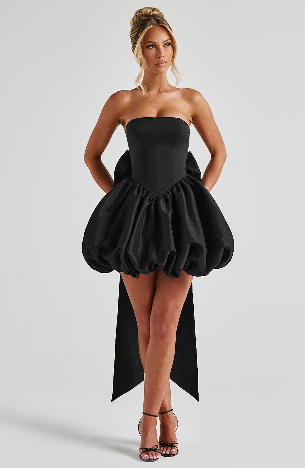 Robe courte Lotus - Noir