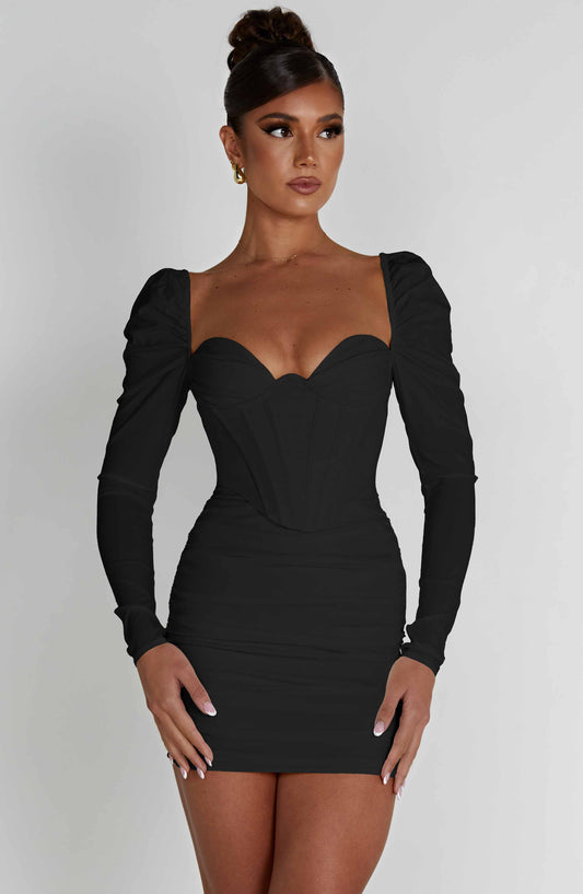 Robe courte Louise - Noir