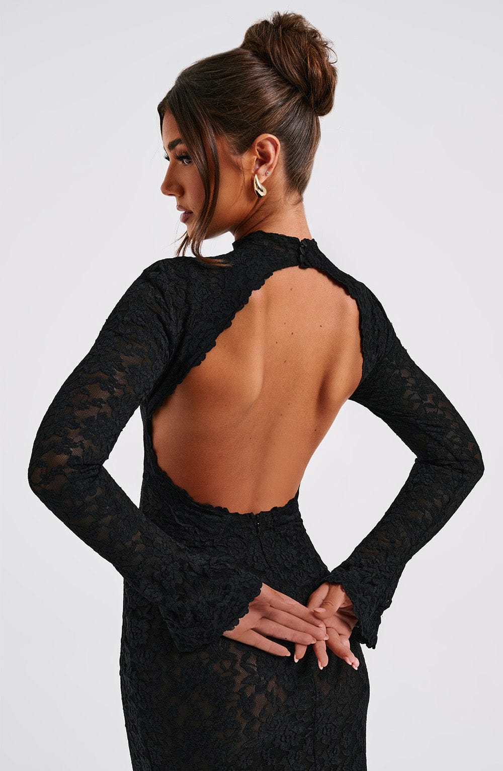 Robe longue Lourdes - Noir