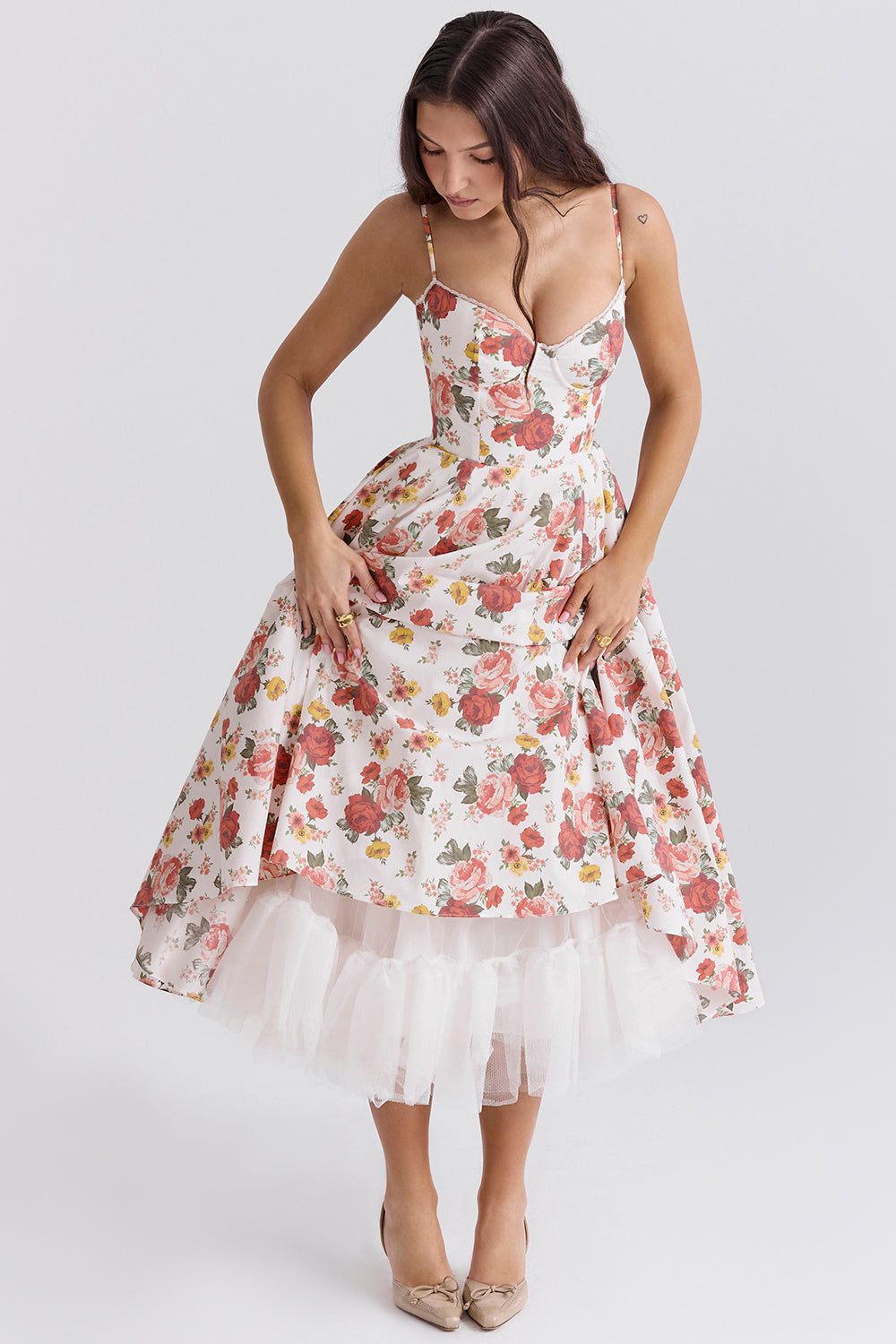 Aurore Robe Mi-Longue — Fleuri