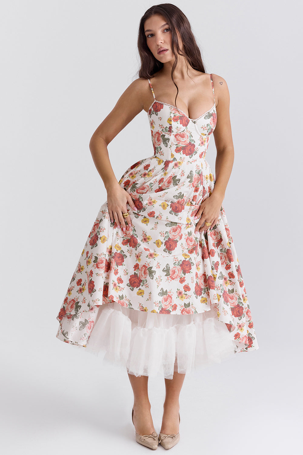 Aurore Robe Mi-Longue — Fleuri