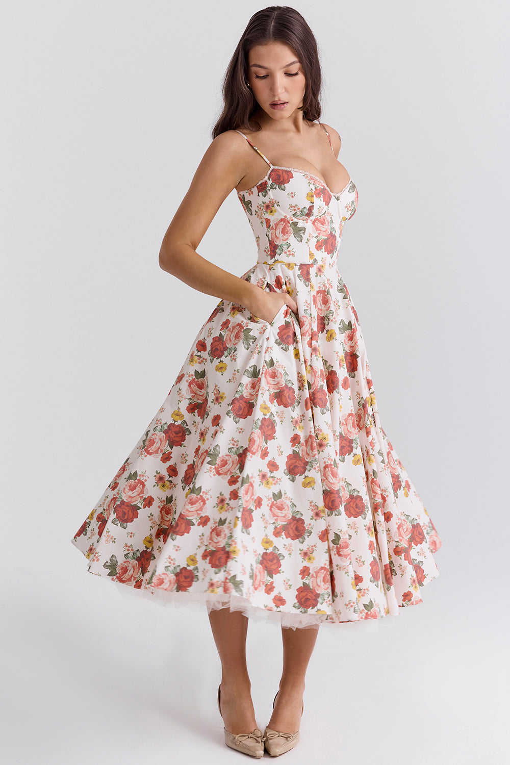 Aurore Robe Mi-Longue — Fleuri