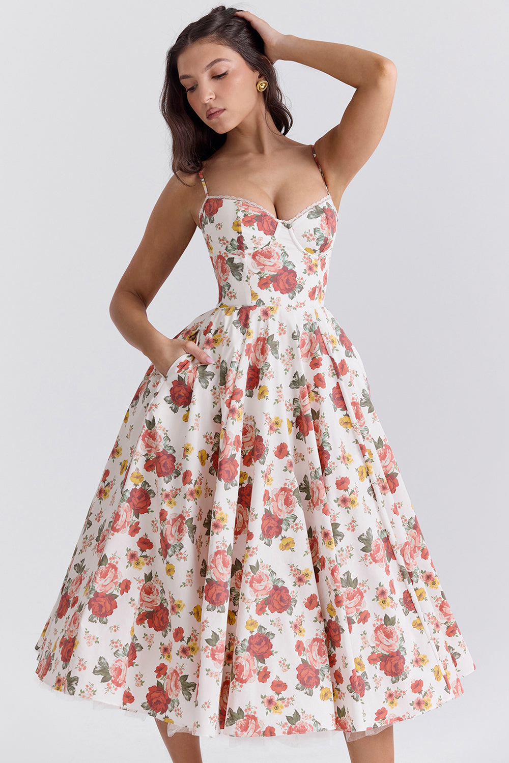 Aurore Robe Mi-Longue — Fleuri