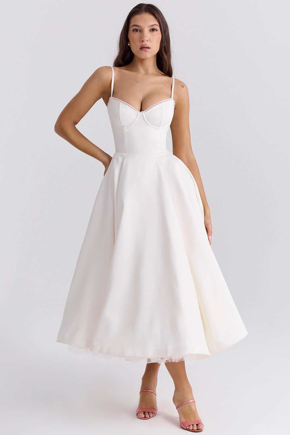 Aurore Robe Mi-Longue — Ivoire
