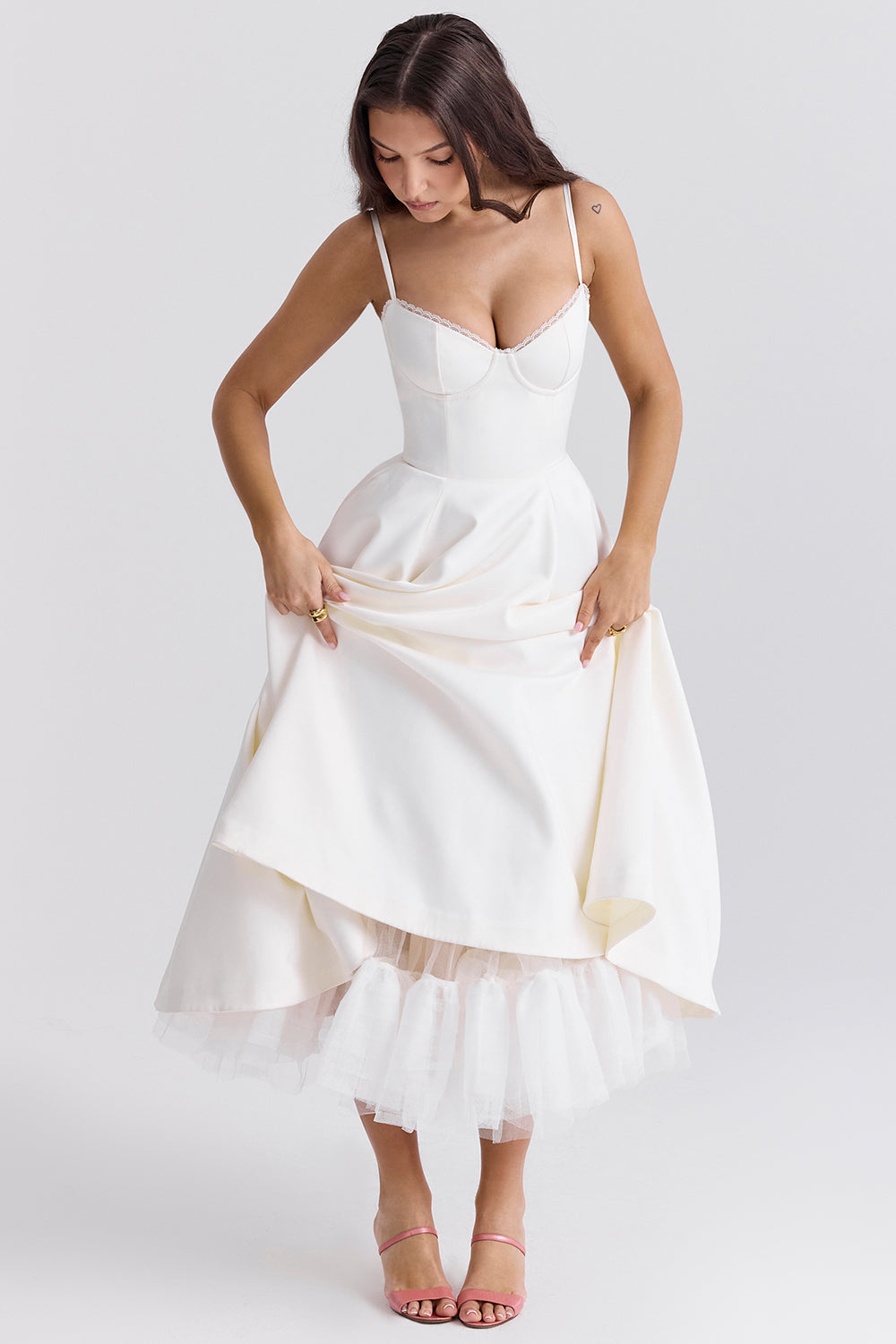 Aurore Robe Mi-Longue — Ivoire