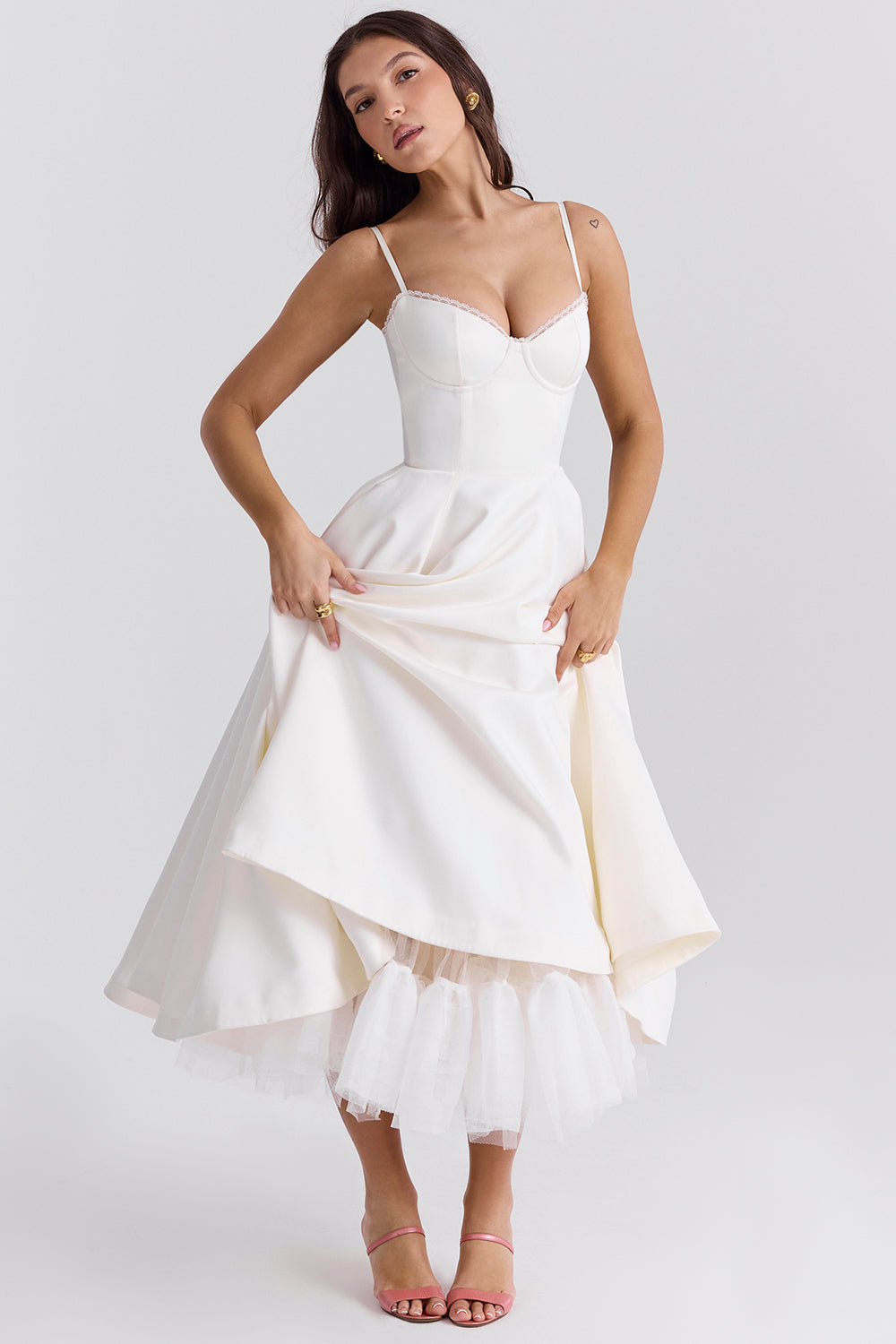 Aurore Robe Mi-Longue — Ivoire