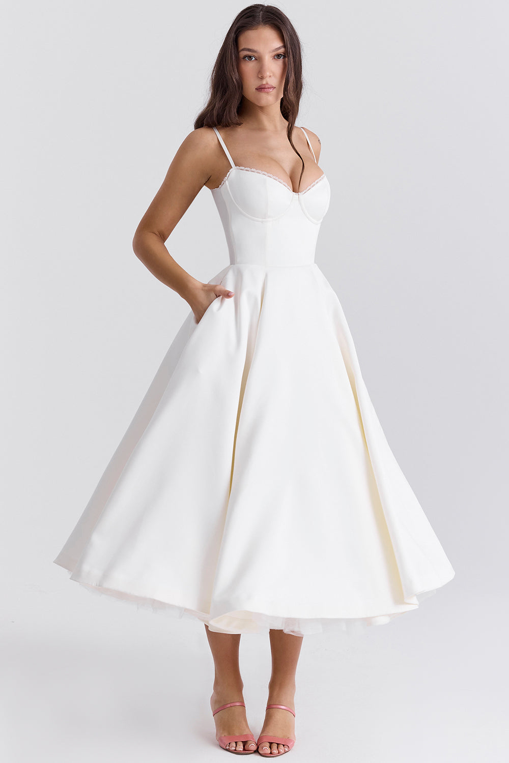 Aurore Robe Mi-Longue — Ivoire