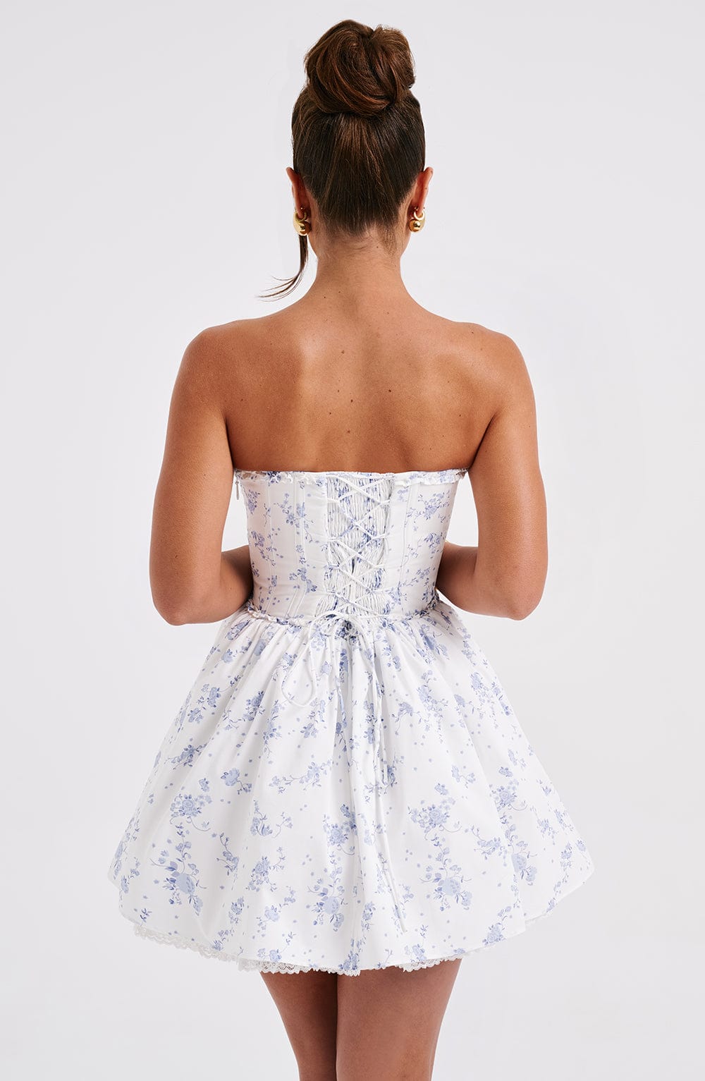 Robe courte Maeve - Imprimé fleuri bleu