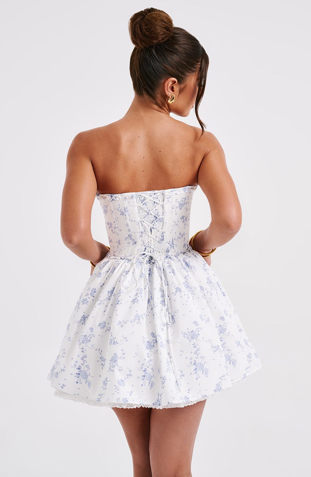 Robe courte Maeve - Imprimé fleuri bleu