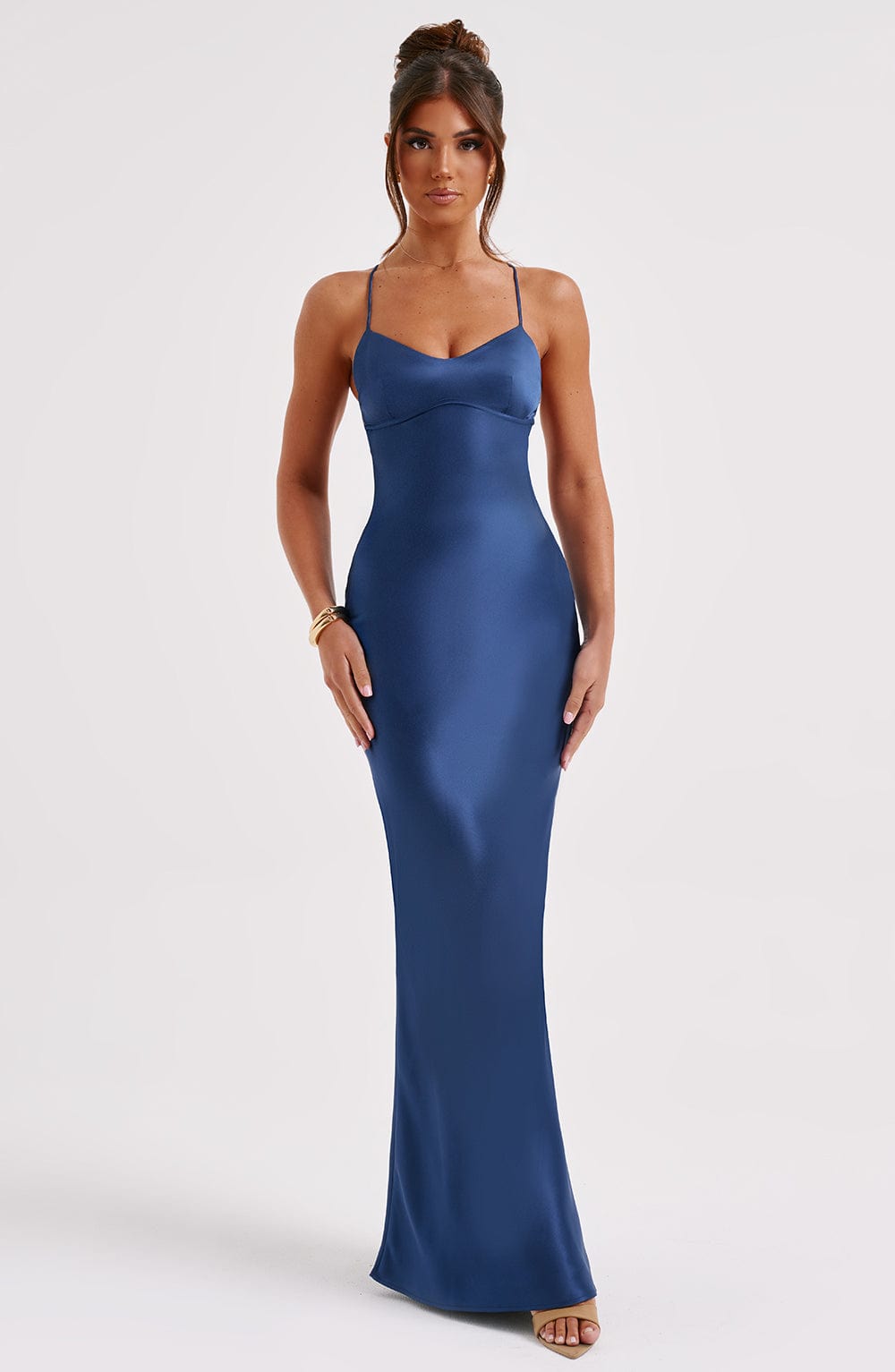 Robe longue Malika - Bleu marine