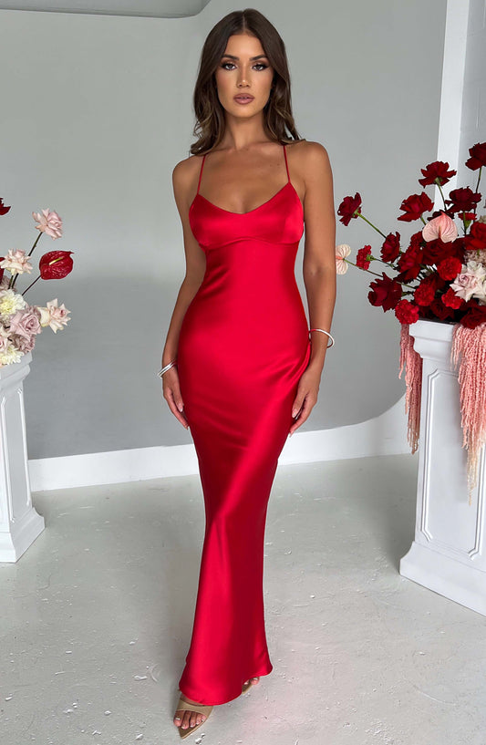 Robe longue Malika - Rouge