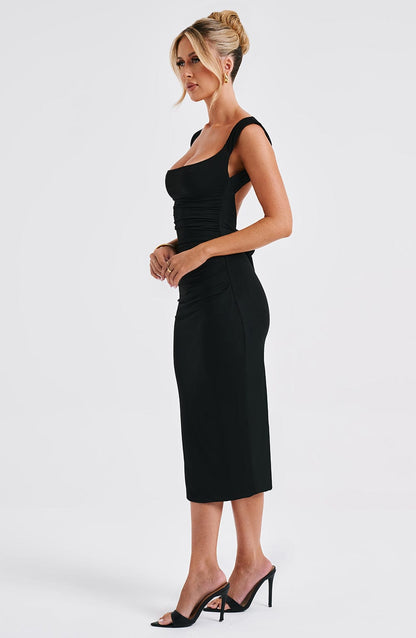 Robe mi-longue Malina - Noir