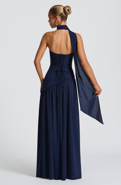 Robe Longue Maliyah – Bleu Nuit