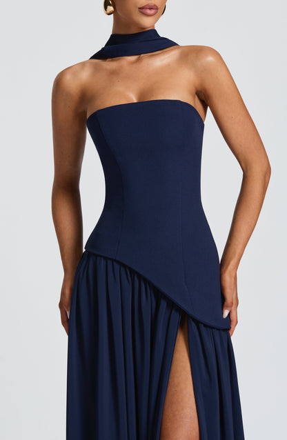 Robe Longue Maliyah – Bleu Nuit