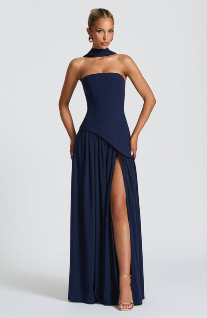 Robe Longue Maliyah – Bleu Nuit