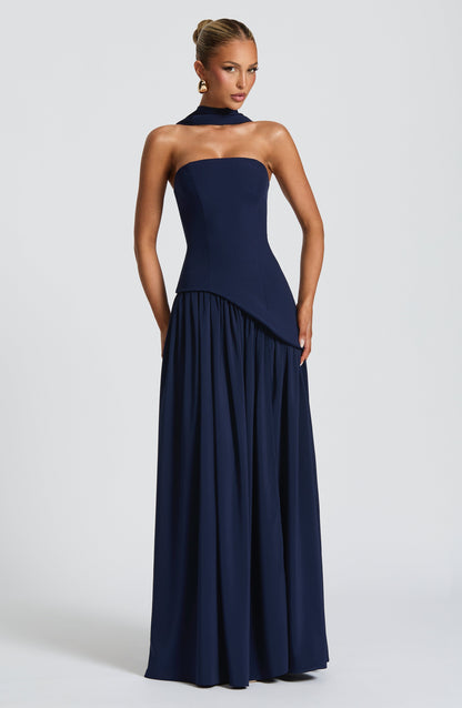 Robe Longue Maliyah – Bleu Nuit