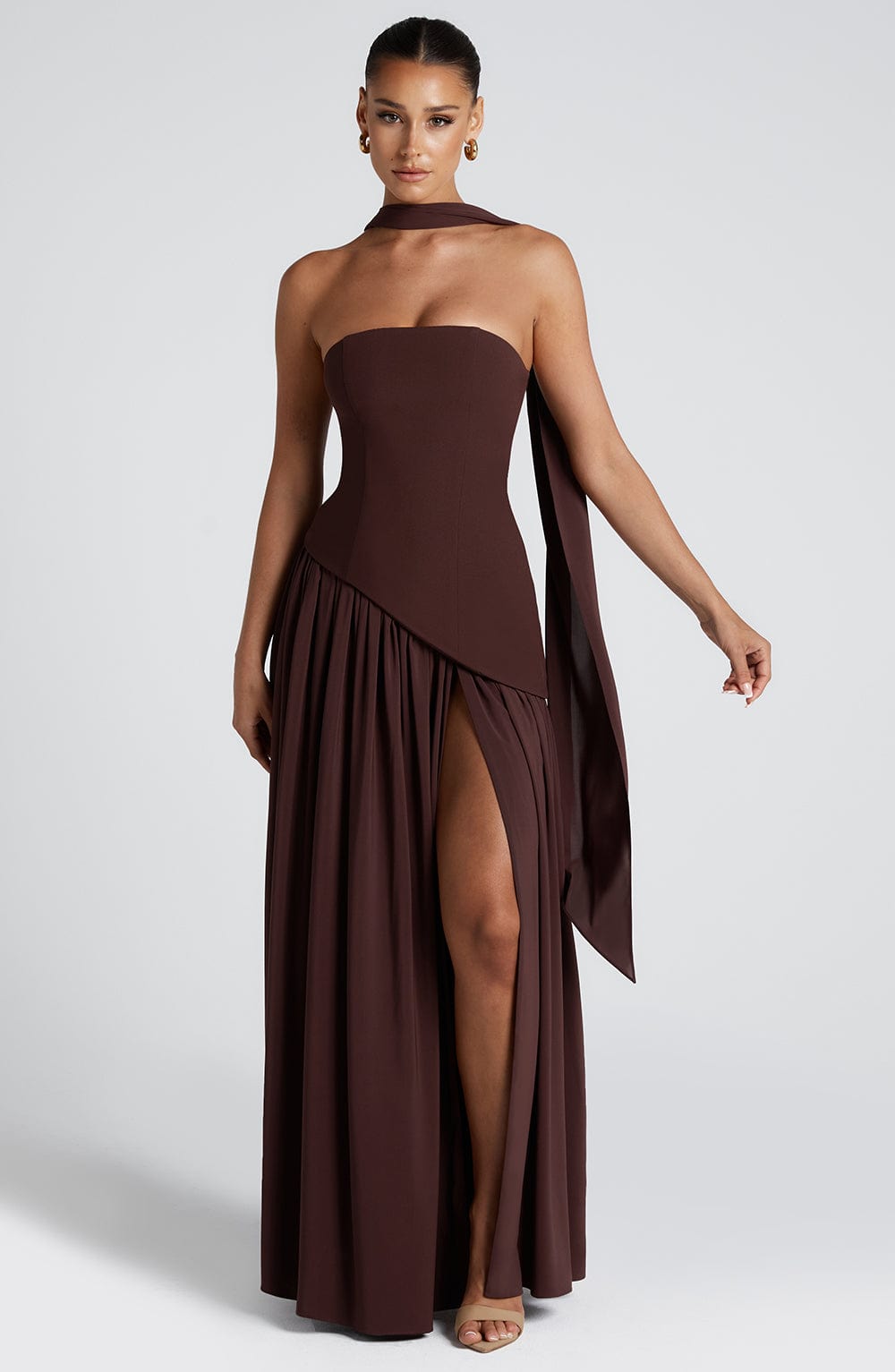 Maliyah Long Dress - Plum Brown – Aurélienne Paris