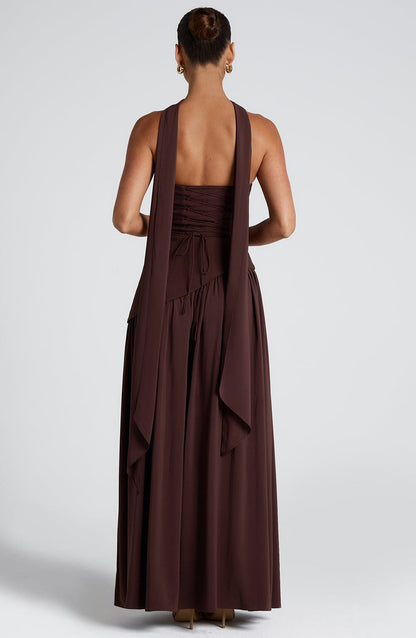 Robe Maxi Maliyah - Marron Prune