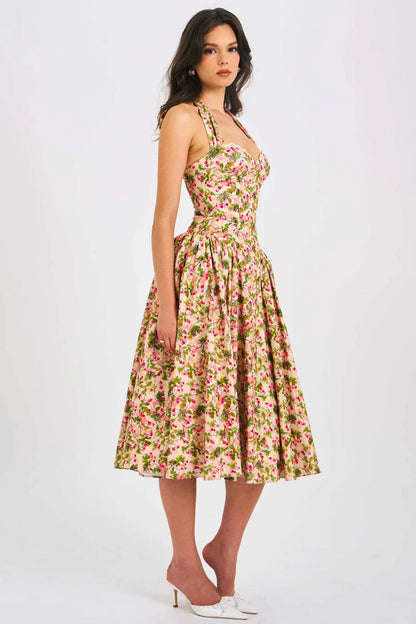 Marguerite Robe Mi-Longue Fleuri