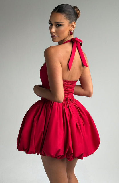 Robe courte Maricia - Rouge