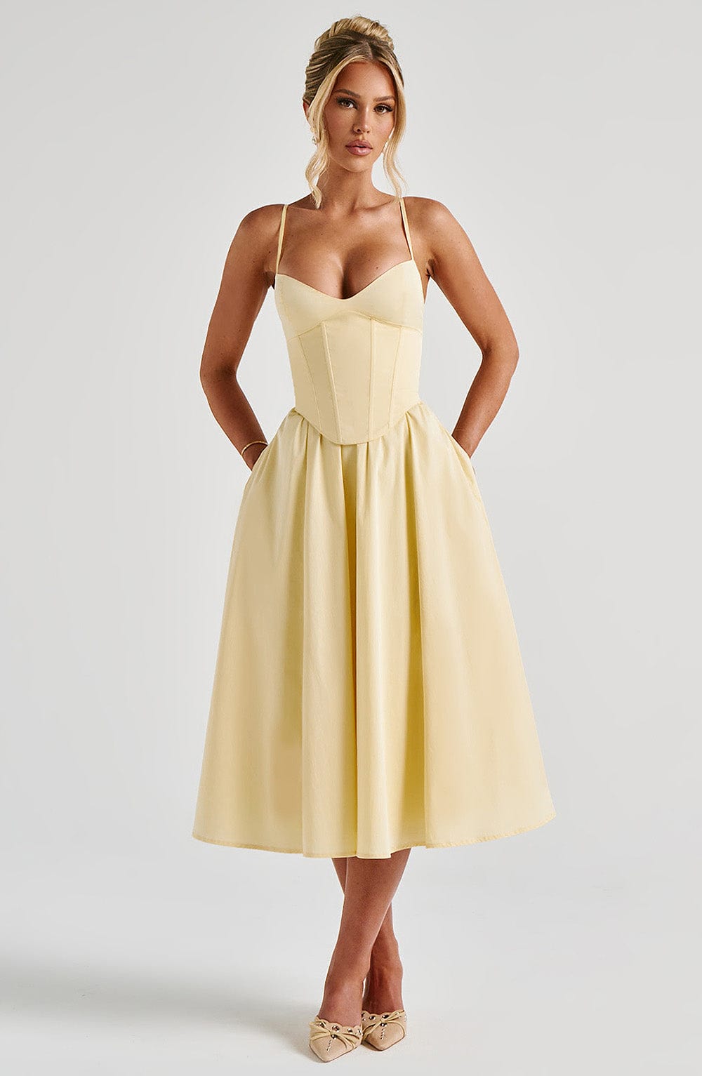 Robe mi-longue Mariella - Citron