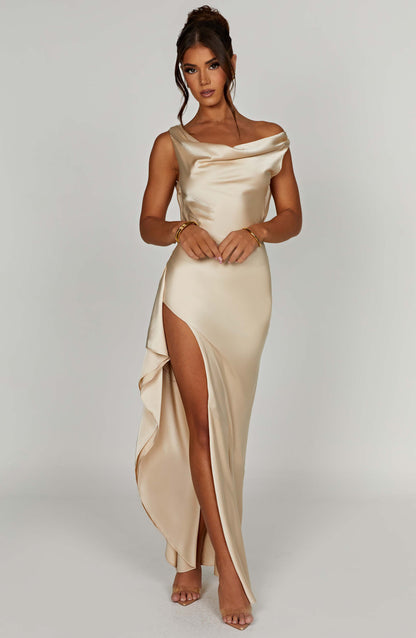 Robe longue Marilyn - Champagne